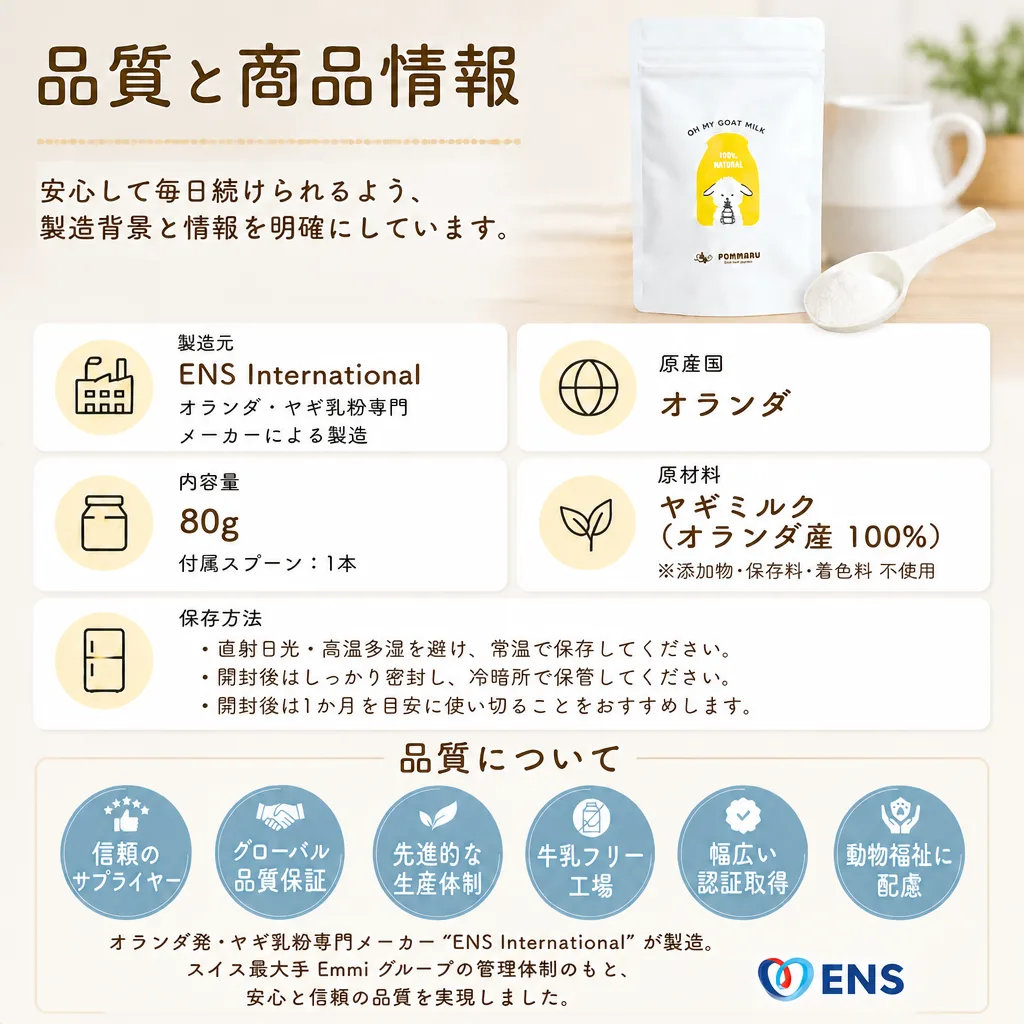 品質と商品情報